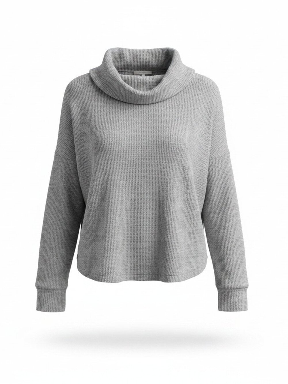 tentree Grey Cowl Neck Waffle Knit Sweater - Size S